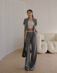 Chic Contrast Color Lapel Suit Blaze Jacket (with Shoulder Pads)