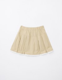 Heavyweight Patchwork Drawstring Pleated Mini Skirt