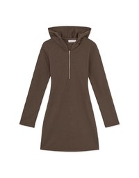 Half-zip Hollow Hooded Dress