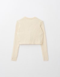 Brand Logo Cable Knit Cardigan Top