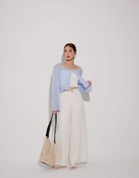 Sheer Ruffled Button Down Top