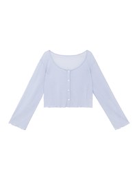 Sheer Ruffled Button Down Top