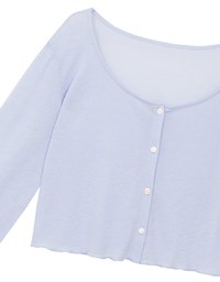 Sheer Ruffled Button Down Top