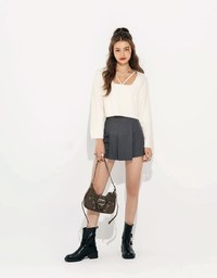 Cut Out Fluffy Knit Top