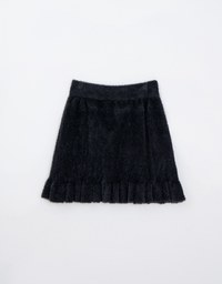 Mohair Lace Trimmed Mini Skirt