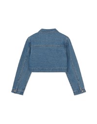 Vintage Zip-Up Denim Jacket (With Shoulder Padded)