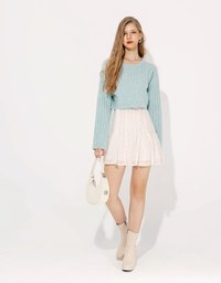 Long Sleeve Soft Knit Cropped Sweater