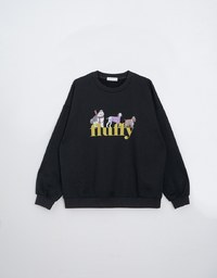 Fleece Lined Dog Graphic Sweatshirt