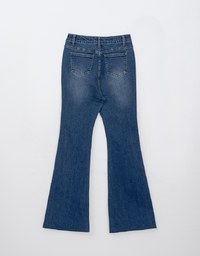 Vintage Washed High Waist Jeans Denim Flare Pants