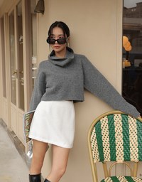 Long Sleeve Soft Knit Top (with Neck Scaft)