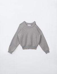 ワンショルカットアウトニットトップス