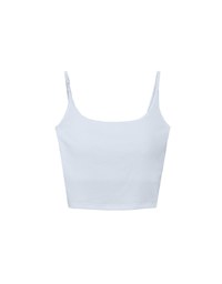 Cooling Silk Touch Scoop Neck Thin Strap Crop Bra Top