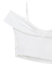 Off Shoulder Cross Draped Detail Padded Cropped Top