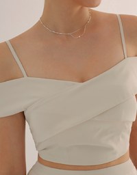 Off Shoulder Cross Draped Detail Padded Cropped Top