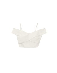 Off Shoulder Cross Draped Detail Padded Cropped Top