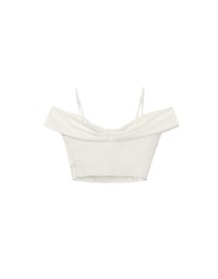 Off Shoulder Cross Draped Detail Padded Cropped Top