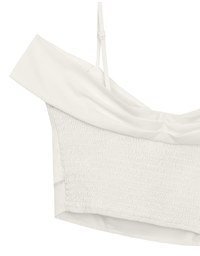 Off Shoulder Cross Draped Detail Padded Cropped Top