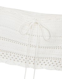 2 Way Convertible Lace Crochet Bandeau Top with Tie Detail