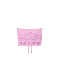 2 Way Convertible Lace Crochet Bandeau Top with Tie Detail
