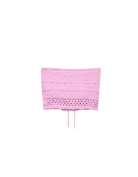 2 Way Convertible Lace Crochet Bandeau Top with Tie Detail