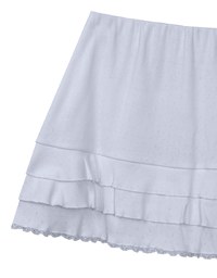 Tiered Ruffle Mini Skirt with Lace Trim Hem