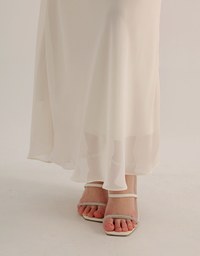 Layered Hem Flowy Chiffon Mermaid Maxi Skirt