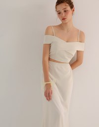 Layered Hem Flowy Chiffon Mermaid Maxi Skirt