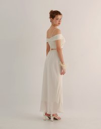 Layered Hem Flowy Chiffon Mermaid Maxi Skirt