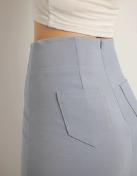 AIRY HOURGLASS Cooling Front Asymmetric Slit Maxi Skirt with Back Pockets