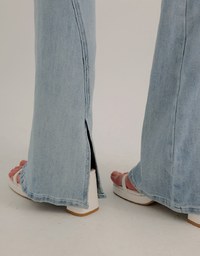 High Waist Vintage Distressed Slim Fit Jeans Denim Flare Pants