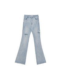 High Waist Vintage Distressed Slim Fit Jeans Denim Flare Pants