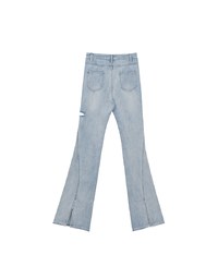 High Waist Vintage Distressed Slim Fit Jeans Denim Flare Pants