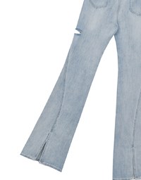 High Waist Vintage Distressed Slim Fit Jeans Denim Flare Pants