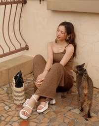 【GUT GUT Design】 Bohemian Crochet Texture Wide Leg Pants
