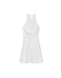 Sweetheart Neckline Padded Mini Dress with Sheer Mesh Halter Panel