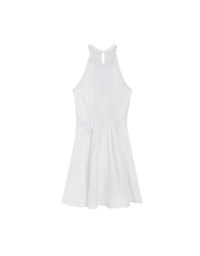 Sweetheart Neckline Padded Mini Dress with Sheer Mesh Halter Panel