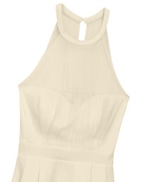 Sweetheart Neckline Padded Mini Dress with Sheer Mesh Halter Panel