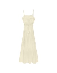 Spaghetti Strap Tassel Front Padded Maxi Dress Featuring Waist Cutouts
