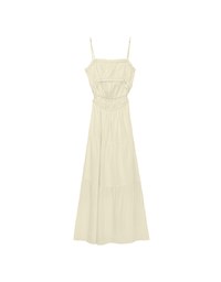 Spaghetti Strap Tassel Front Padded Maxi Dress Featuring Waist Cutouts