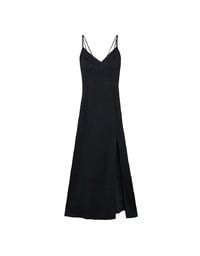 Satin Spaghetti Strap Padded Maxi Dress with Sheer Panel Flare Hem