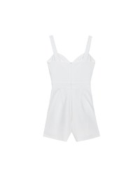 Sweetheart Neckline Wide Strap Pleated Padded Jumpsuit
