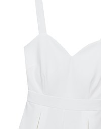 Sweetheart Neckline Wide Strap Pleated Padded Jumpsuit