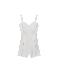 Sweetheart Neckline Wide Strap Pleated Padded Jumpsuit