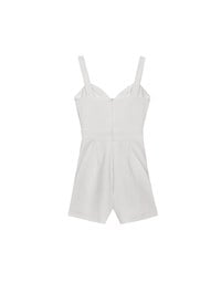 Sweetheart Neckline Wide Strap Pleated Padded Jumpsuit