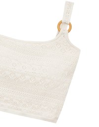 【GUT GUT】木製リング付きレース柄ワンショルキャミ(カップ付き)