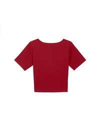 Slim Fit Button Up U Neck Ribbed Crop Top