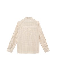 【Lyra & Toby】Embroidery Graphic Oversized Gingham Shirt Blouse