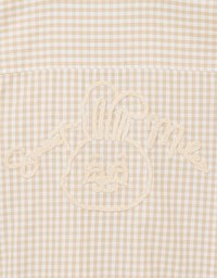 【Lyra & Toby】Embroidery Graphic Oversized Gingham Shirt Blouse