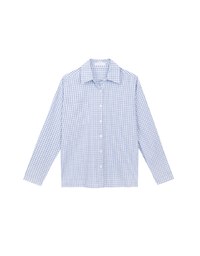 【Lyra & Toby】Embroidery Graphic Oversized Gingham Shirt Blouse