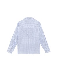 【Lyra & Toby】Embroidery Graphic Oversized Gingham Shirt Blouse